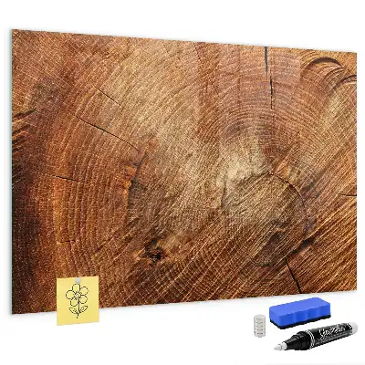 Magnetisch glazen planbord met print van een oude boomstam