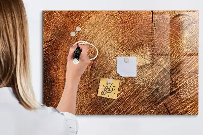 Magnetisch glazen planbord met print van een oude boomstam