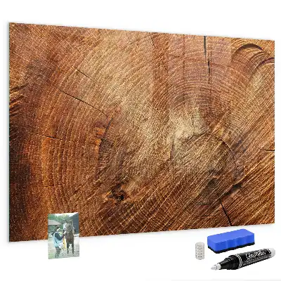 Magnetisch glazen planbord met print van een oude boomstam