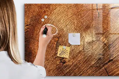 Magnetisch glazen planbord met print van een oude boomstam