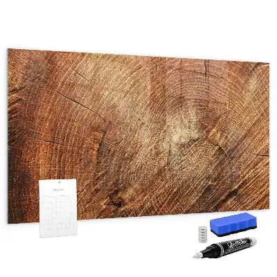 Magnetisch glazen planbord met print van een oude boomstam
