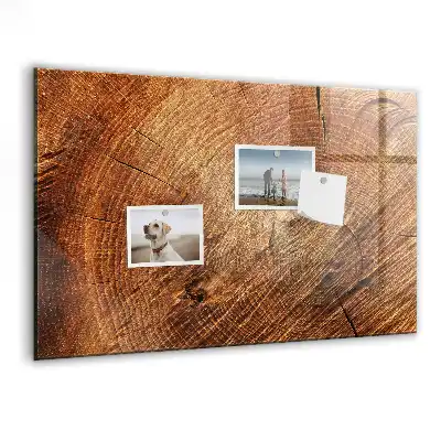 Magnetisch glazen planbord met print van een oude boomstam