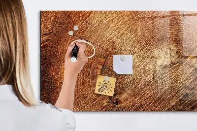 Magnetisch glazen planbord met print van een oude boomstam