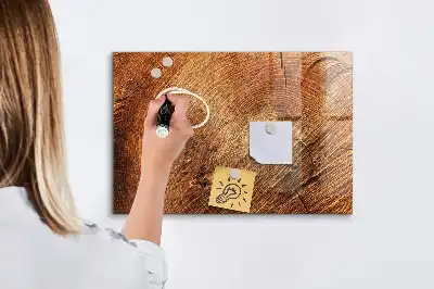 Magnetisch glazen planbord met print van een oude boomstam