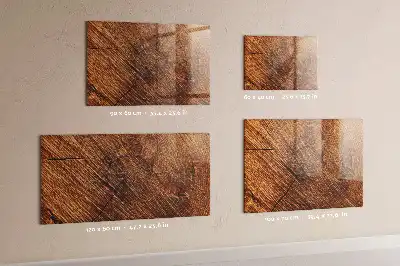 Glazen memobord met print inclusief neodymium magneten decoratieve uitvoering in houtoptiek
