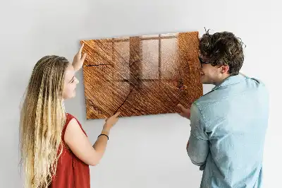 Glazen memobord met print inclusief neodymium magneten decoratieve uitvoering in houtoptiek