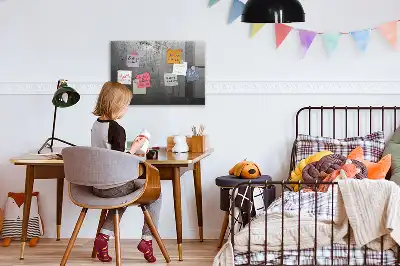 Glazen memobord met print inclusief neodymium magneten