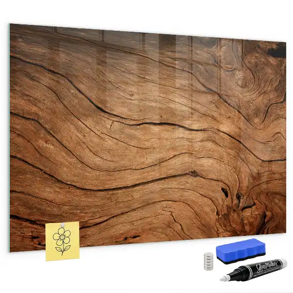 Magnetisch planbord voor de muur van bedrukt glas met oud hout design