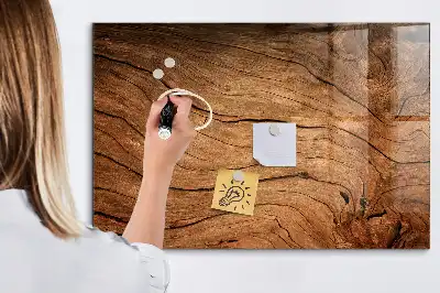 Magnetisch planbord voor de muur van bedrukt glas met oud hout design