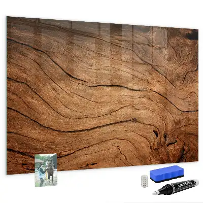 Magnetisch planbord voor de muur van bedrukt glas met oud hout design