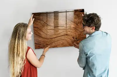 Magnetisch planbord voor de muur van bedrukt glas met oud hout design