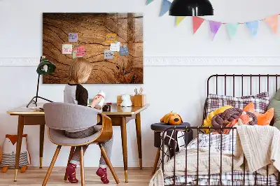 Magnetisch planbord voor de muur van bedrukt glas met oud hout design