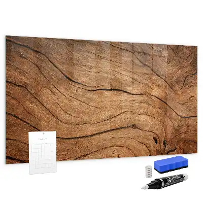 Magnetisch planbord voor de muur van bedrukt glas met oud hout design