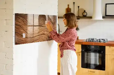 Magnetisch planbord voor de muur van bedrukt glas met oud hout design