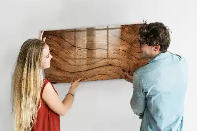 Magnetisch planbord voor de muur van bedrukt glas met oud hout design