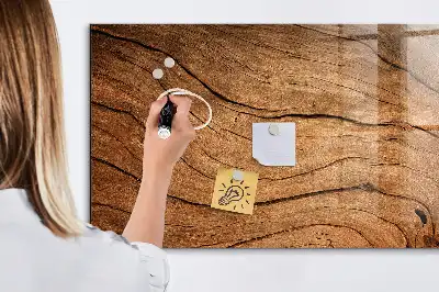 Magnetisch planbord voor de muur van bedrukt glas met oud hout design