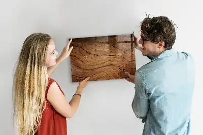 Magnetisch planbord voor de muur van bedrukt glas met oud hout design