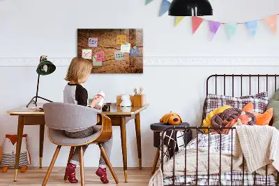 Magnetisch planbord voor de muur van bedrukt glas met oud hout design