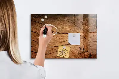 Magnetisch planbord voor de muur van bedrukt glas met oud hout design