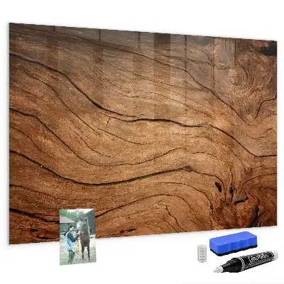 Magnetisch planbord voor de muur van bedrukt glas met oud hout design