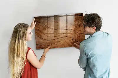 Magnetisch planbord voor de muur van bedrukt glas met oud hout design