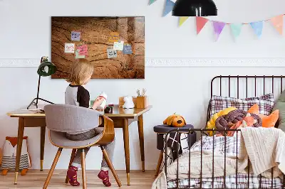 Magnetisch planbord voor de muur van bedrukt glas met oud hout design