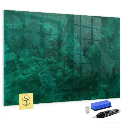 Glazen memobord met print inclusief smaragdgroene muur en neodymium magneten