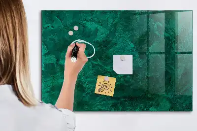 Glazen memobord met print inclusief smaragdgroene muur en neodymium magneten