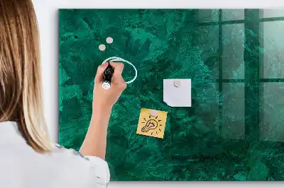 Glazen memobord met print inclusief smaragdgroene muur en neodymium magneten