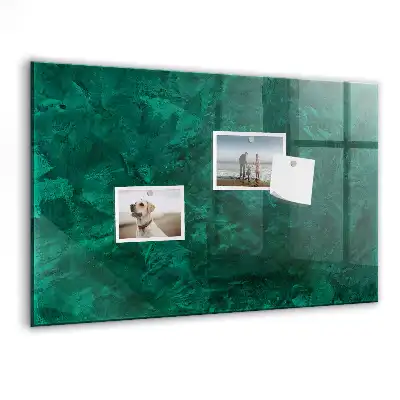 Glazen memobord met print inclusief smaragdgroene muur en neodymium magneten