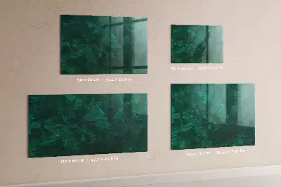 Glazen memobord met print inclusief smaragdgroene muur en neodymium magneten