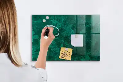 Glazen memobord met print inclusief smaragdgroene muur en neodymium magneten
