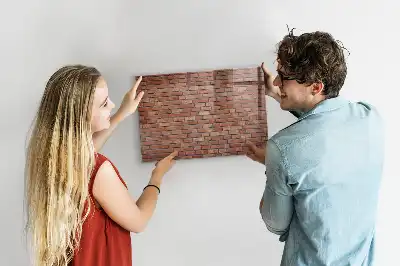 Glazen memobord met print inclusief neodymium magneten met bakstenen muur dessin