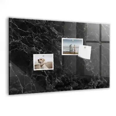 Glazen memobord met print inclusief neodymium magneten donker marmer