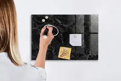 Glazen memobord met print inclusief neodymium magneten donker marmer