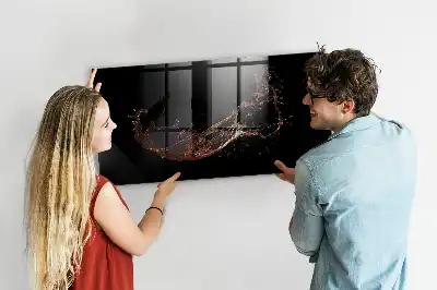 Magnetisch glazen planbord met print van gemorste drank