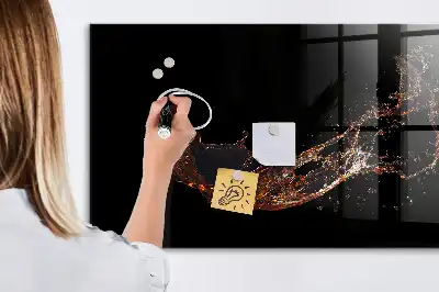 Magnetisch glazen planbord met print van gemorste drank