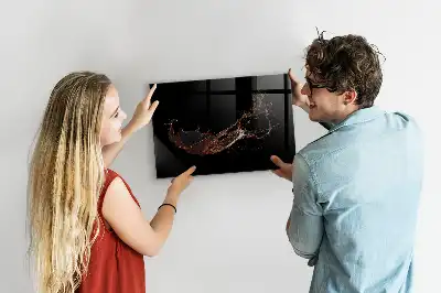 Magnetisch glazen planbord met print van gemorste drank