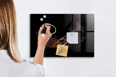 Magnetisch glazen planbord met print van gemorste drank