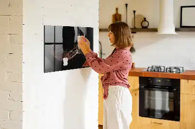 Magnetisch glazen planbord met print van gemorste drank