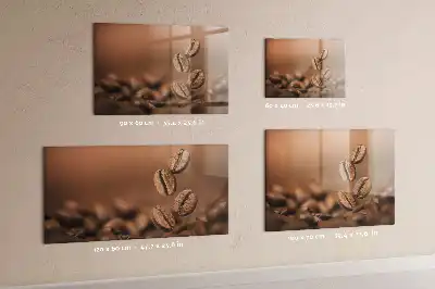 Koffiebonen memobord van glas met print inclusief neodymium magneten