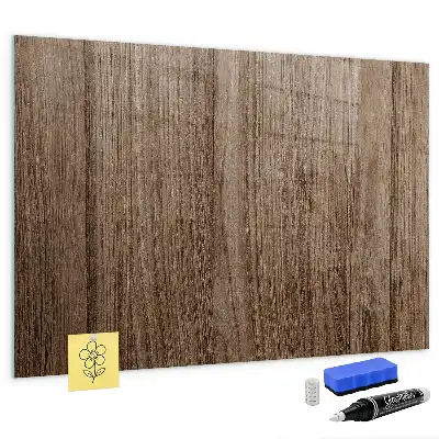 Magnetisch planbord van bedrukt glas in de kleur donker hout