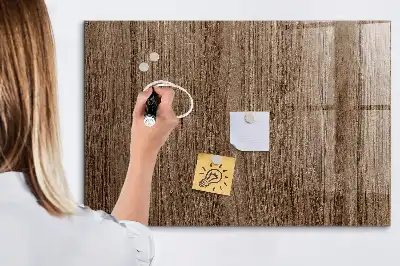 Magnetisch planbord van bedrukt glas in de kleur donker hout