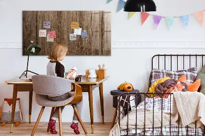 Magnetisch planbord van bedrukt glas in de kleur donker hout