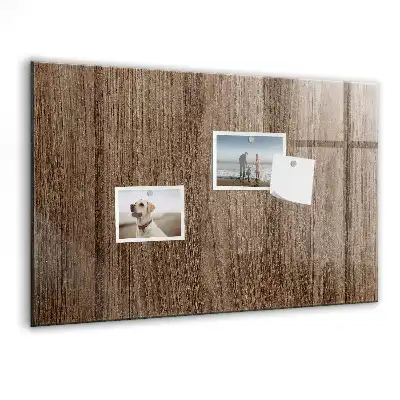 Magnetisch planbord van bedrukt glas in de kleur donker hout