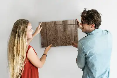 Magnetisch planbord van bedrukt glas in de kleur donker hout