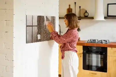 Magnetisch planbord van bedrukt glas in de kleur donker hout