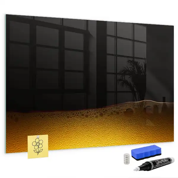 Glazen memobord met print inclusief neodymium magneten