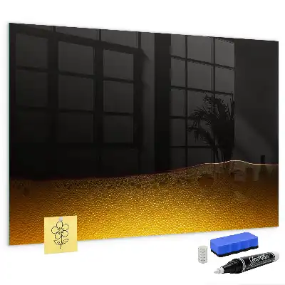 Glazen memobord met print inclusief neodymium magneten