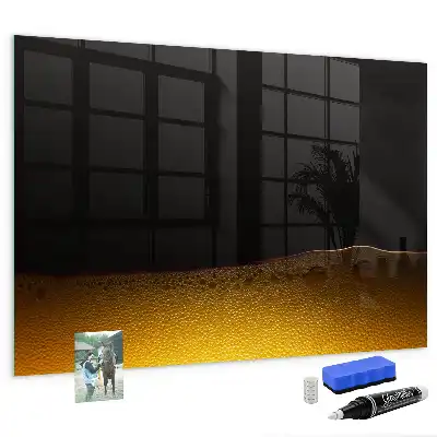 Glazen memobord met print inclusief neodymium magneten